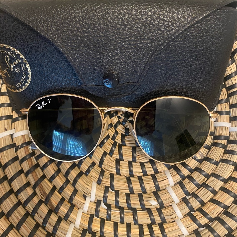 Polarized Aviator Ray-Ban Gold and Black Sunglasses
